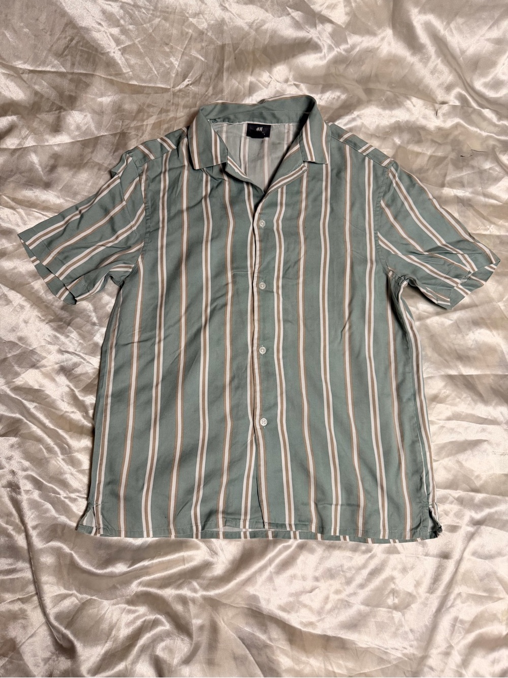 Men's Striped Short Sleeve Button-Down
